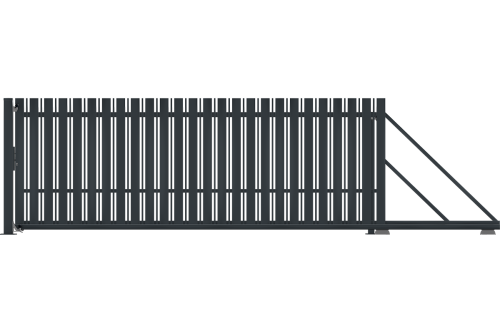 Brama przesuwna 150x400 cm prawa, ogrodzenie Alaska