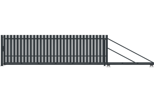 Brama przesuwna 150x500 cm prawa, ogrodzenie Alaska