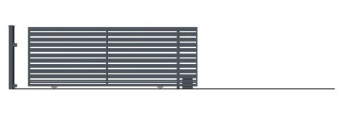 Brama przesuwna bez przeciwwagi 152x400 cm prawa, ogrodzenie Szafir XL