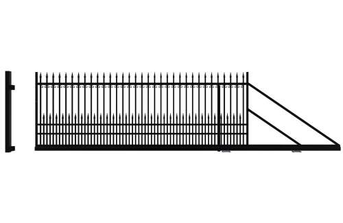 Brama przesuwna, lewa, ogrodzenie York 2