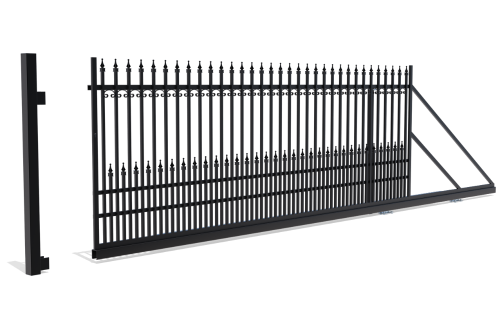 Brama przesuwna, lewa, ogrodzenie York 2