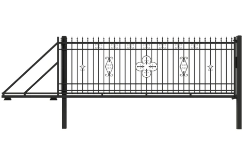 Brama przesuwna lewa 174x400 cm - ogrodzenie Klara
