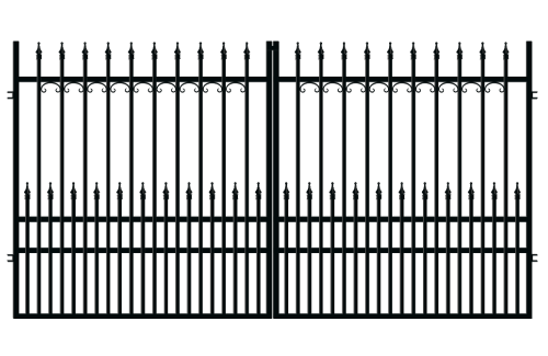 Brama dwuskrzydłowa 3 m, ogrodzenie York 2