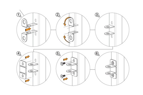 Zawiasy do bramy z wzmocnieniem zestaw - montaż