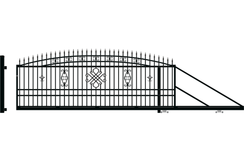 Brama przesuwna prawa, ogrodzenie Greta Lux 3