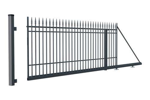Brama przesuwna prawa, ogrodzenie Portland