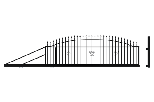 Brama przesuwna lewa - ogrodzenie Tina 3